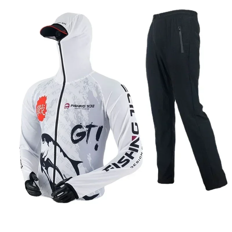 Outdoor Competitive Fishing Suits for Men and Women, Quick-Drying Jacket and Pants Set, Sun-protective Shirt, Deep-Sea