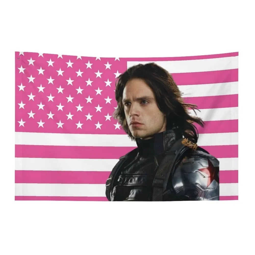 Banderas divertidas de Sebastian Stan para dormitorios, artículos de decoración del hogar, bandera personalizada en la pared, decoración para exteriores, tapiz Y2k, 1 ud.