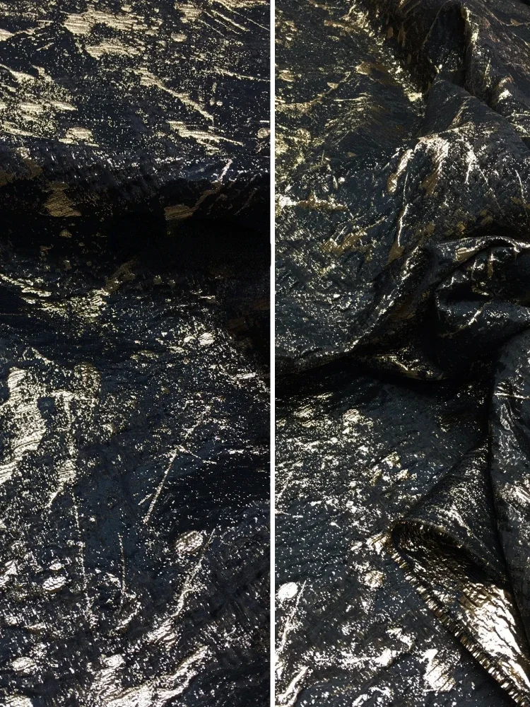 

Бронзовая жаккардовая ткань черного цвета для платья, дизайнерская ткань для одежды, ткань для шитья своими руками на метр, материал оптом во дворе