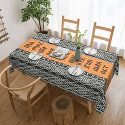 Amharic Alphabet Ethiopian Habesha Art Tablecloth Rectangular Oilproof Table Cover Cloth for Party