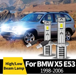 2Pcs CANbus LED Headlight High Beam Lamp / Fog Light BulbS Halogen Replacement Light 12V For BMW X5 E53 1998-2006