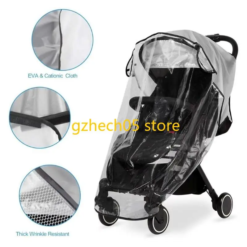 

D55E Transparent Baby Strollers Rain Cover Water Proofing Sleeve Case For Pushchair