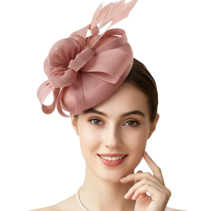 Elegant Hair Drop Fascinator Hat Women Party Hats Bridal Wedding Show Race Millinery  Double Layer Mesh Headpiece