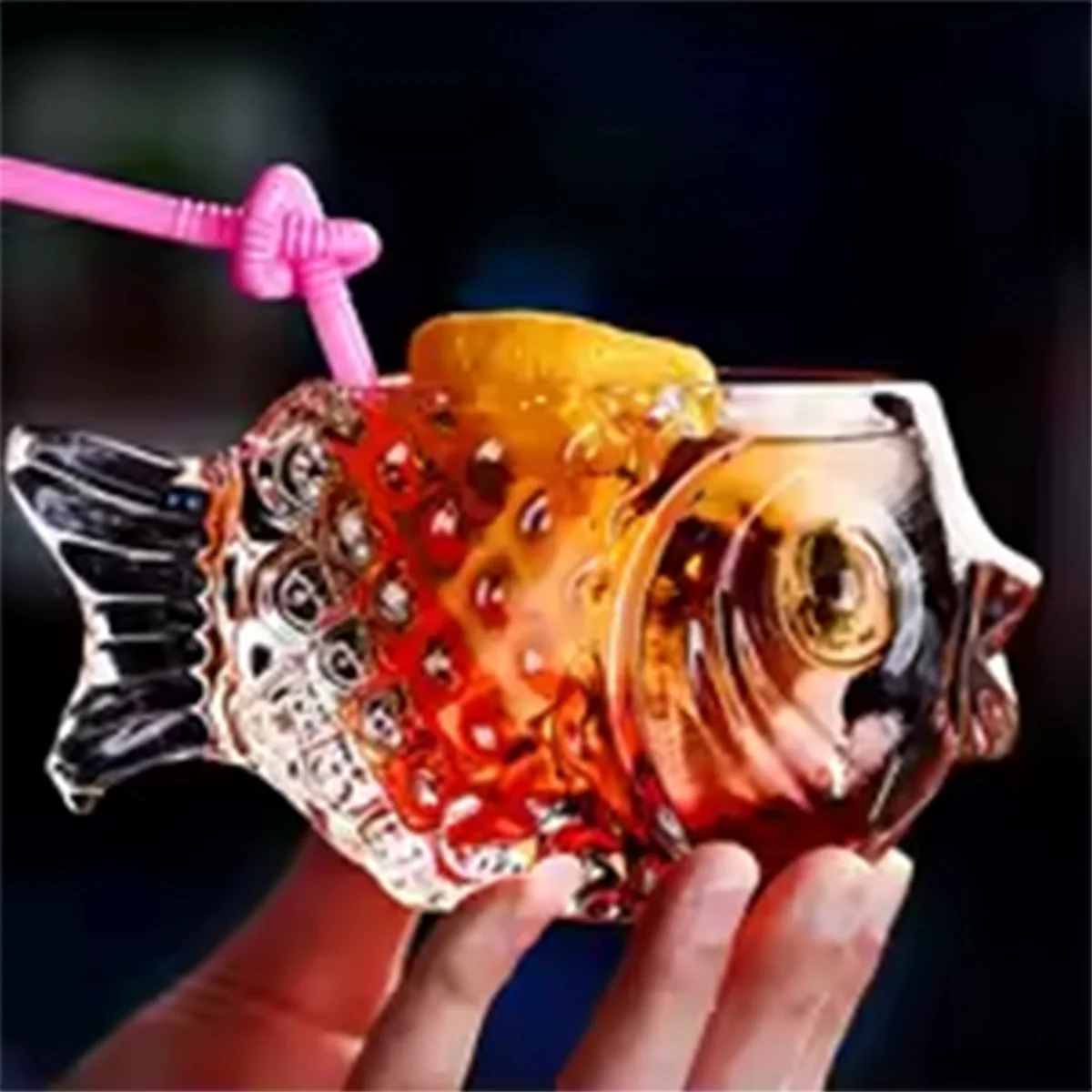 

【Last-Chance!】{Transparent Fish Shape Bar Cocktail Glass Party Thick Heavy Lovely Smoothies Bowl Cup Cold Drink Glasses Mug