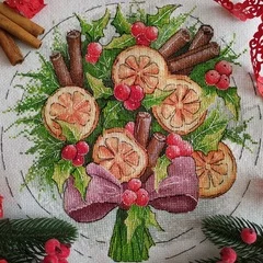 

Orange cinnamon bouquet Cross stich Kits Homfun Craft Cross Stich Painting Decorations For Home