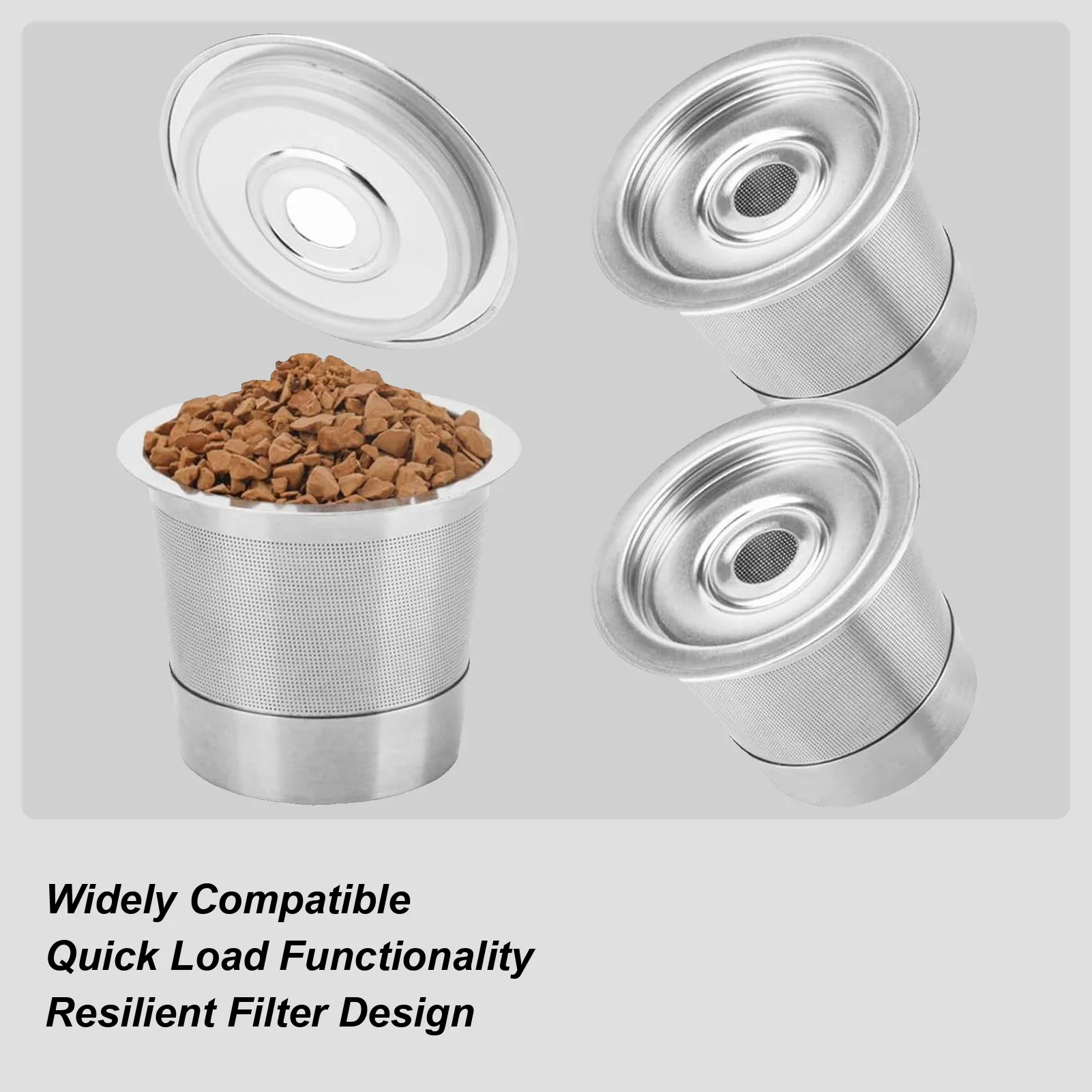 

Coffee Filter Reusable Stainless Steel Filtering Supplies Coffee Pod Strainer Cup With 30ml Measuring Spoon For Home Baristas