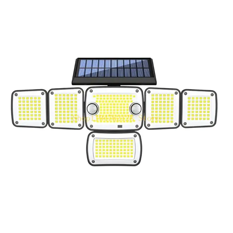 Sun 6 Head Outdoor Movement Activated Light With 366 LEDs And 2000mAh Battery For Driveway Fence best sale