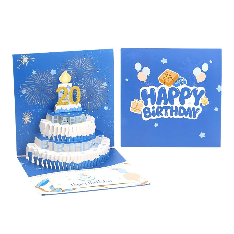 3D Birthday Music Greeting Card With Lights For Gift Music Can't Change