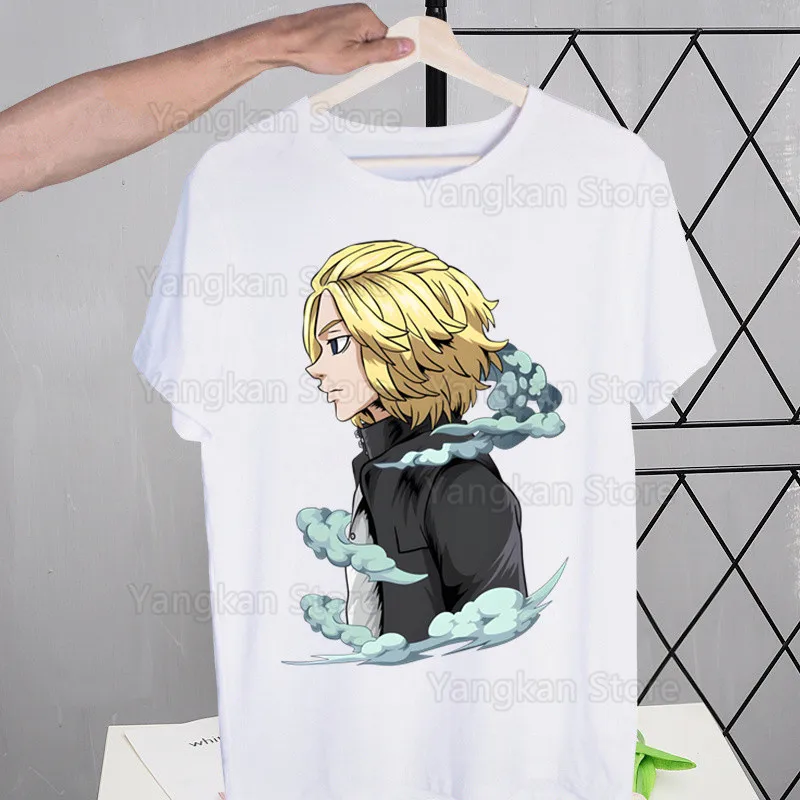 Manjiro Hinata Man Tshirt Summer Fashion T-shirt Casual White Funny Cartoon Print T-shirt Hip Pop Tops tee