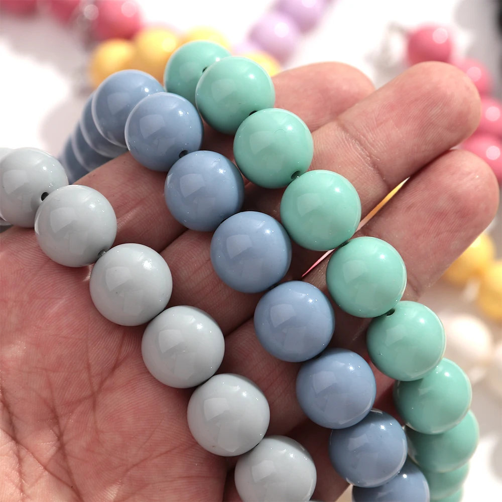 Gotische Einfache Acryl Mehrfarbige Große Kugel-Perlenkette Halskette Damen Y2K Koreanische Schlüsselbein-Halskette Trendiger Party-Schmuck – Detail 6