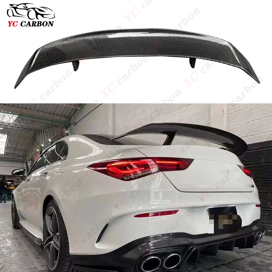 

For Mercedes Benz CLA Class W118 CLA45 CLA35 Carbon Fiber Tail fins Rear Trunk Spoiler Guide Wing Rear Wing Auto parts body kit