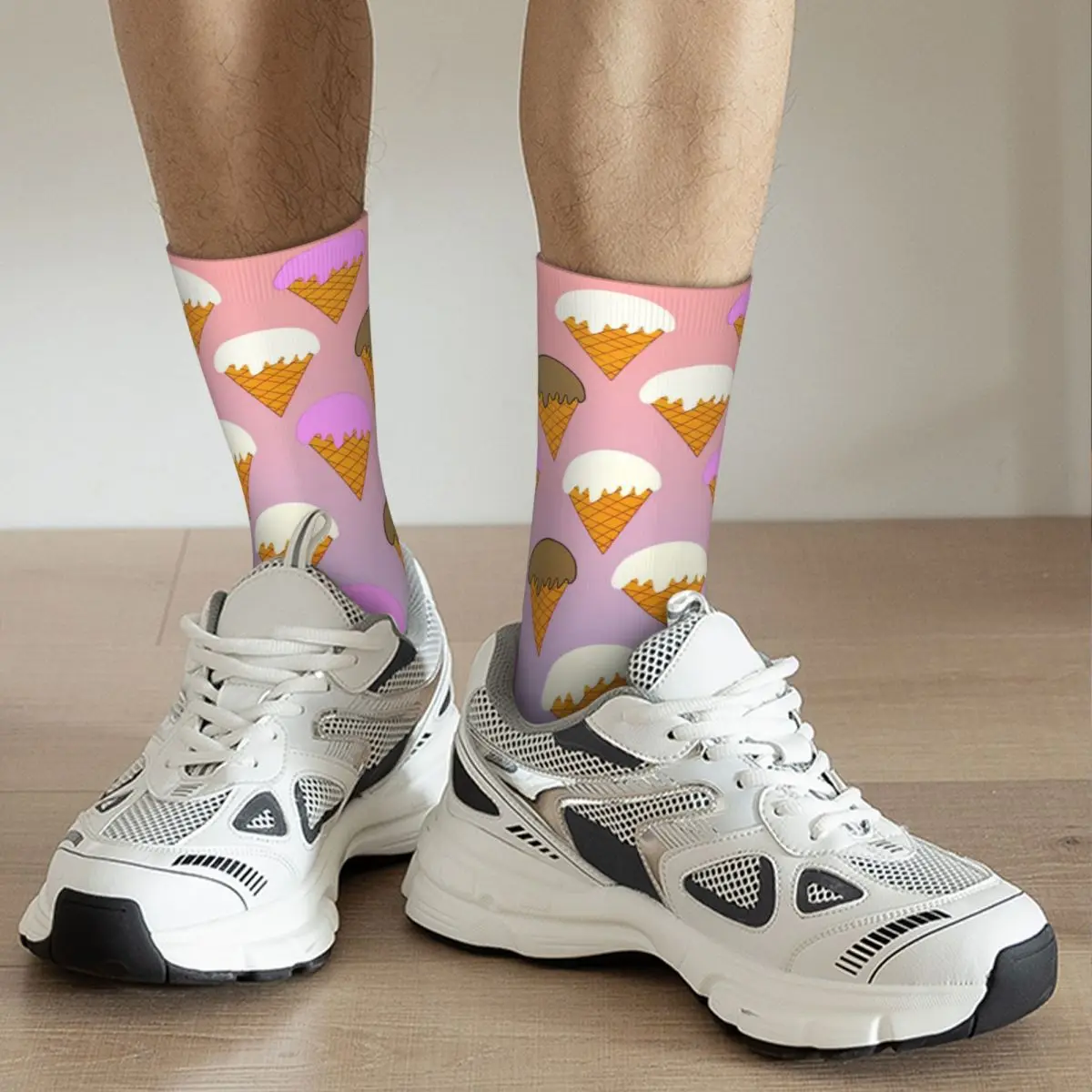 Pattern Colorful Ice Cream Kawaii Socks Shopping Cartoon Pattern Socks