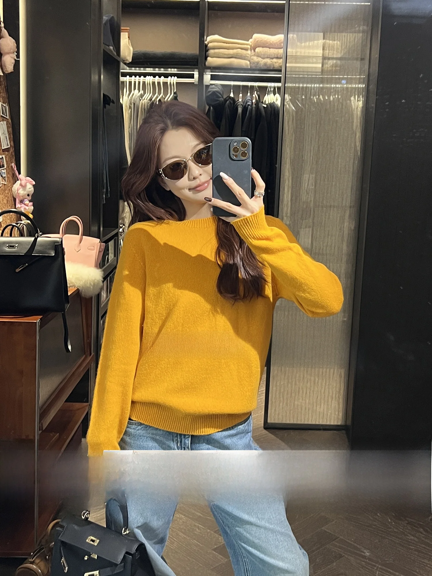 

Женский свитер LUMIEN из 100% шерсти, круглый вырез, облегающий, базовый, осенне-зимний, универсальный, модный, однотонный топ