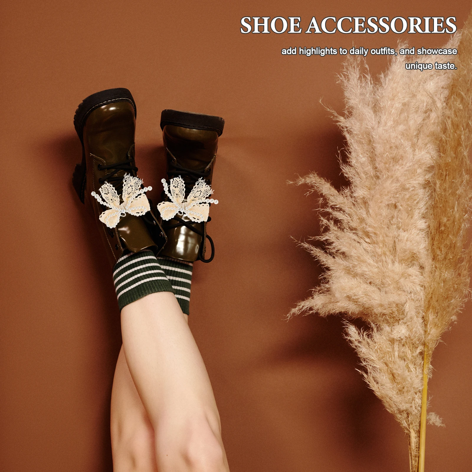 

4pcs Pearl Bow Shoe Charms Buckles Lace Sneakers Keychain Accessories Dress Casual Wear Shoe Decorations Decorative Bag Charms