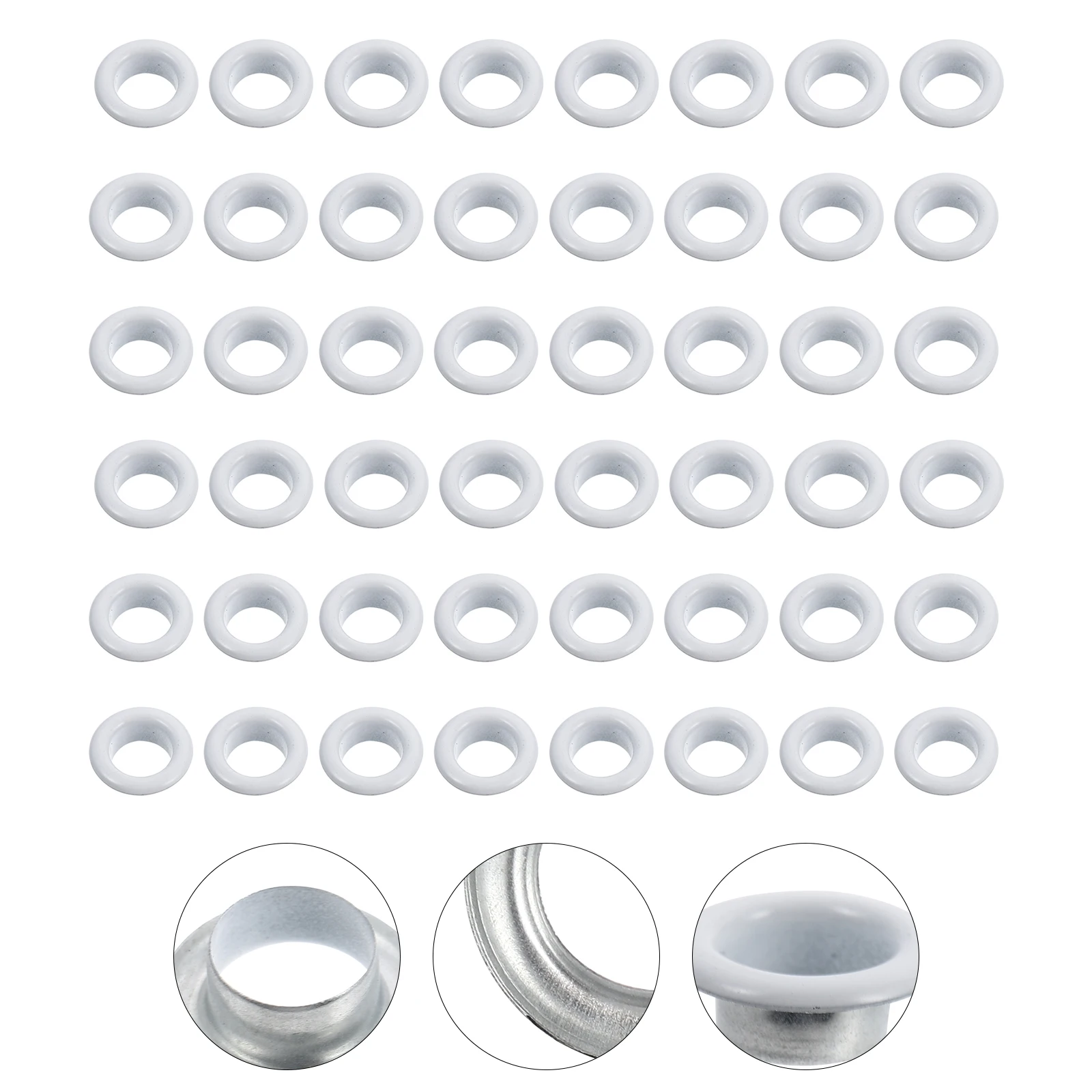 

200 Pcs Eyelet Punch Kit Corn Buttons Clothes Craft Fasteners Plunger Black Shoe Eyelets White