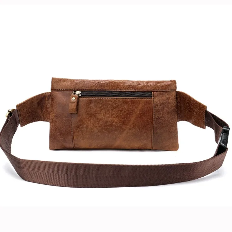 Yao Dong WESTAL Men's Chest Bags for Phone Men's Shoulder Bags Genuine Leather Sling Bag Travel Chest Pack Male Money Belt Bag B