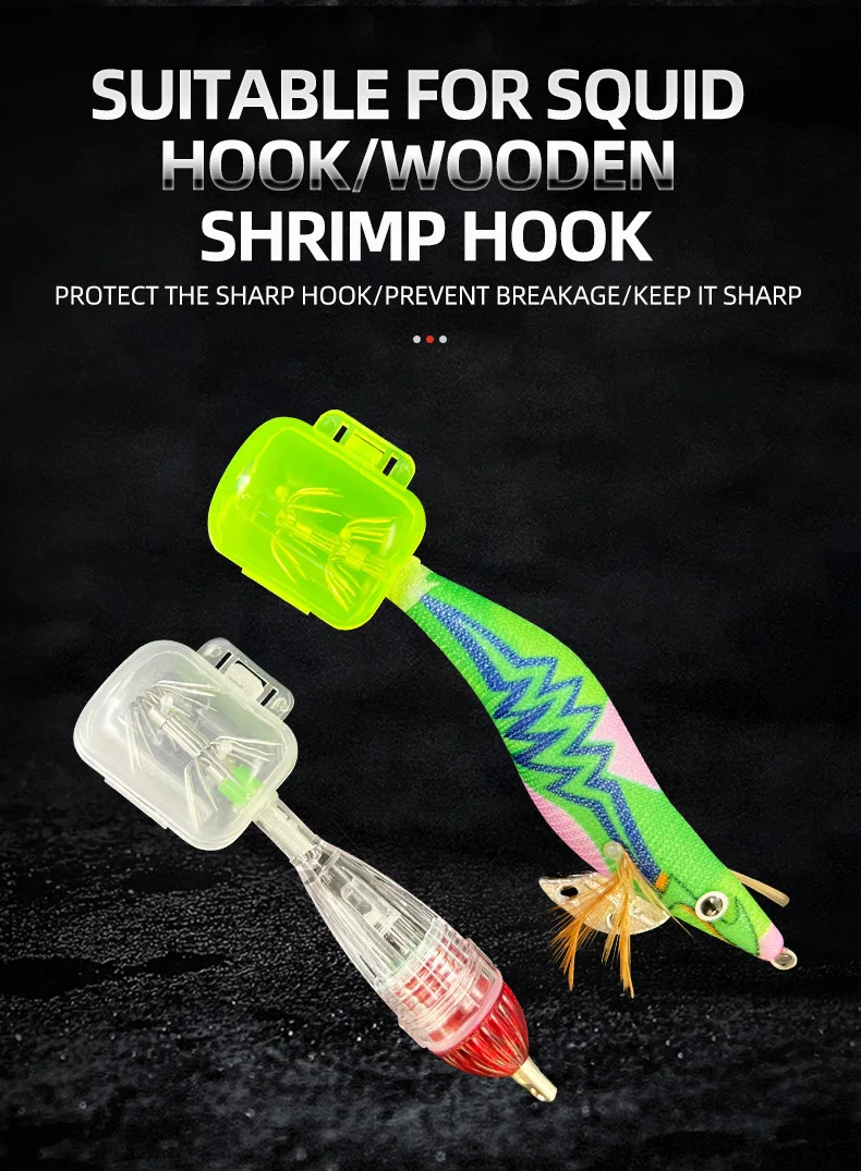 ShareShark 50 Stück Tintenfischhaken-Schutzabdeckungen, Tintenfischhaken-Schutz, Garnelen-Regenschirm-Hüllen, Holz-Garnelenhaken-Abdeckungen – Detail 5