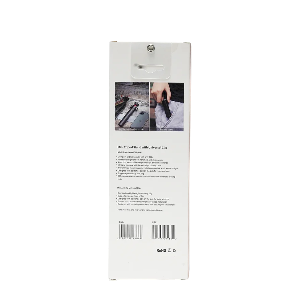 HL-VL01 Mini Tripod Stand with Universal Phone Holder with Cold Shoe for iPhone Android DSLR Camera Smartphone Vlog Tripod ﻿