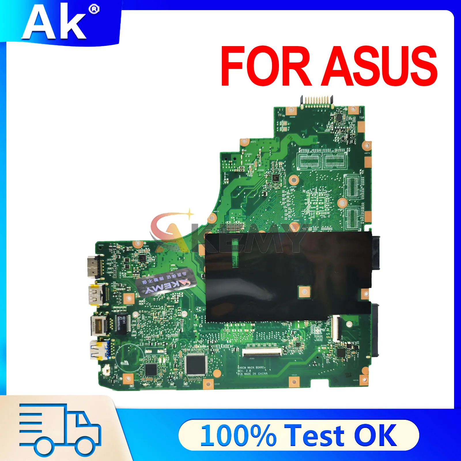 Placa-mãe K46CA A46C para laptop ASUS A46CA K46C K46CA K46CM K46CB I3-3217U I5-3317U I7-3517U