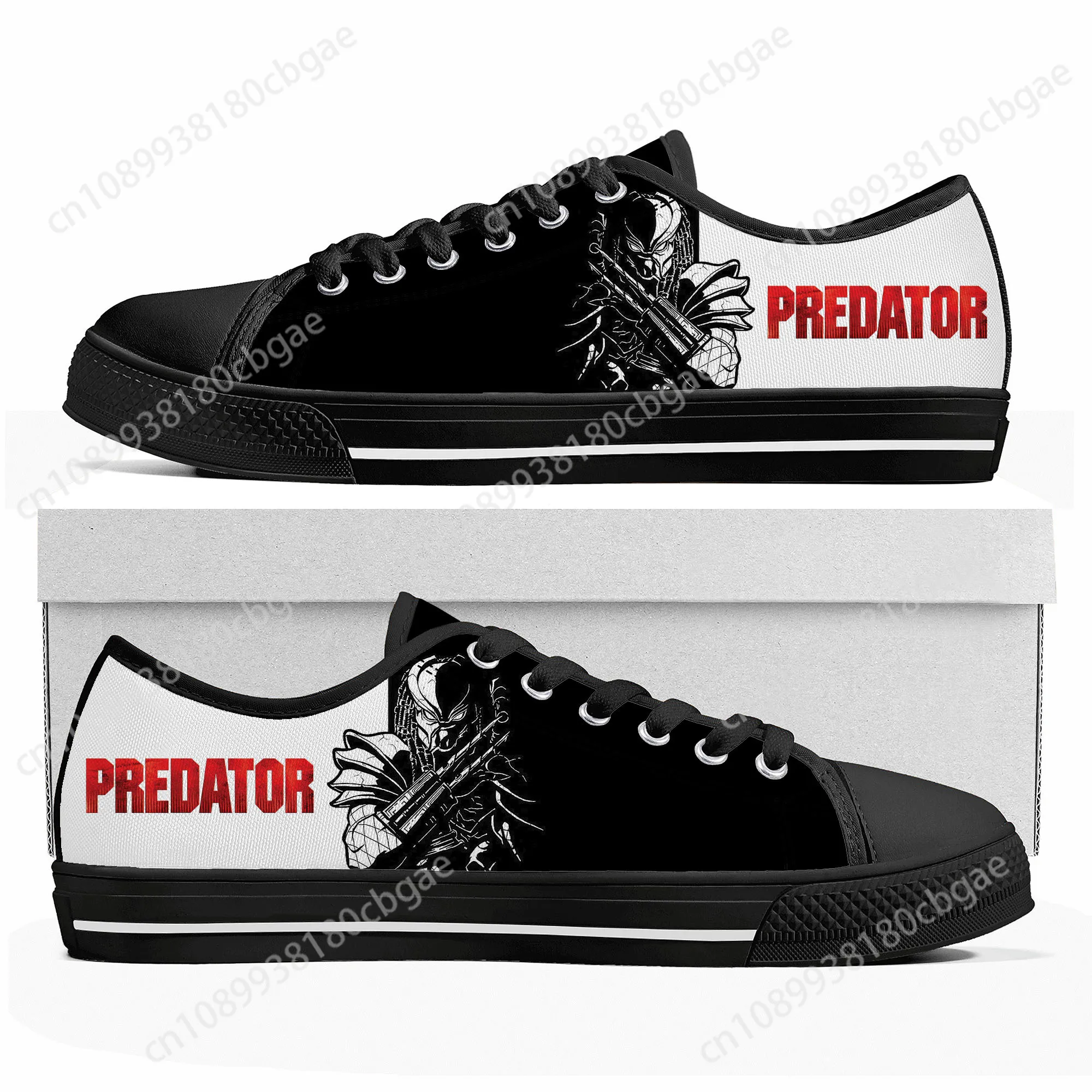 The Predator Alien Movie Low Top Sneakers Mens Womens Teenager Canvas High Quality Sneaker Casual Custom Made Shoes DIY Shoe