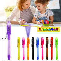 6pcs Invisible Ink Pen Spy Pen with UV Light Magic Marker Secret Message Treasure Box Prizes Kids Party Favors Cute Toys Gift