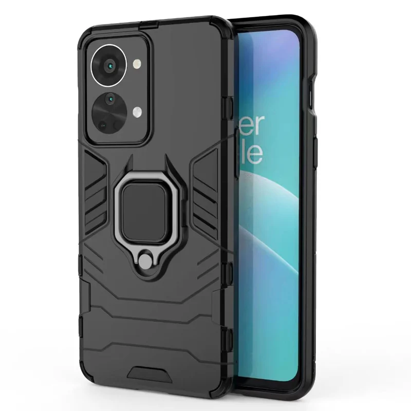 Shockproof Armor Case For Oneplus Nord 2T 5G CPH2399 CPH2401 Metal Stand Holder Phone Back Cover For Oneplus Nord 2T Nord2T 5G