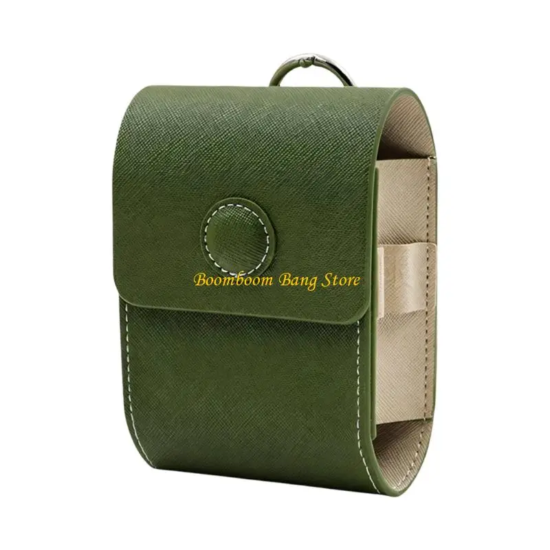 270C Leather-Look Rangefinder Case Storage Bag for Golfers with Tees Side Slots