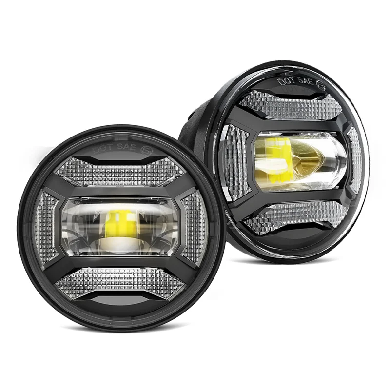 

1 пара 4,5 "4-1/2" 4,5-дюймовых светодиодных противотуманных фар, светодиодные вспомогательные лампы с DRL для Harley Road King Electra Glide, противотуманные фары для мотоцикла