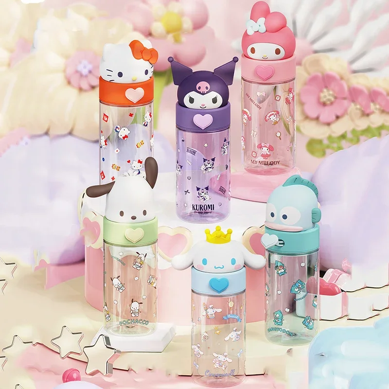 

Sanrio Kawaii Hello Kitty Doll Plastic Cup My Melody Kuromi Anime Cartoon Exquisite Large Capacity Direct Drinking Portable Cup