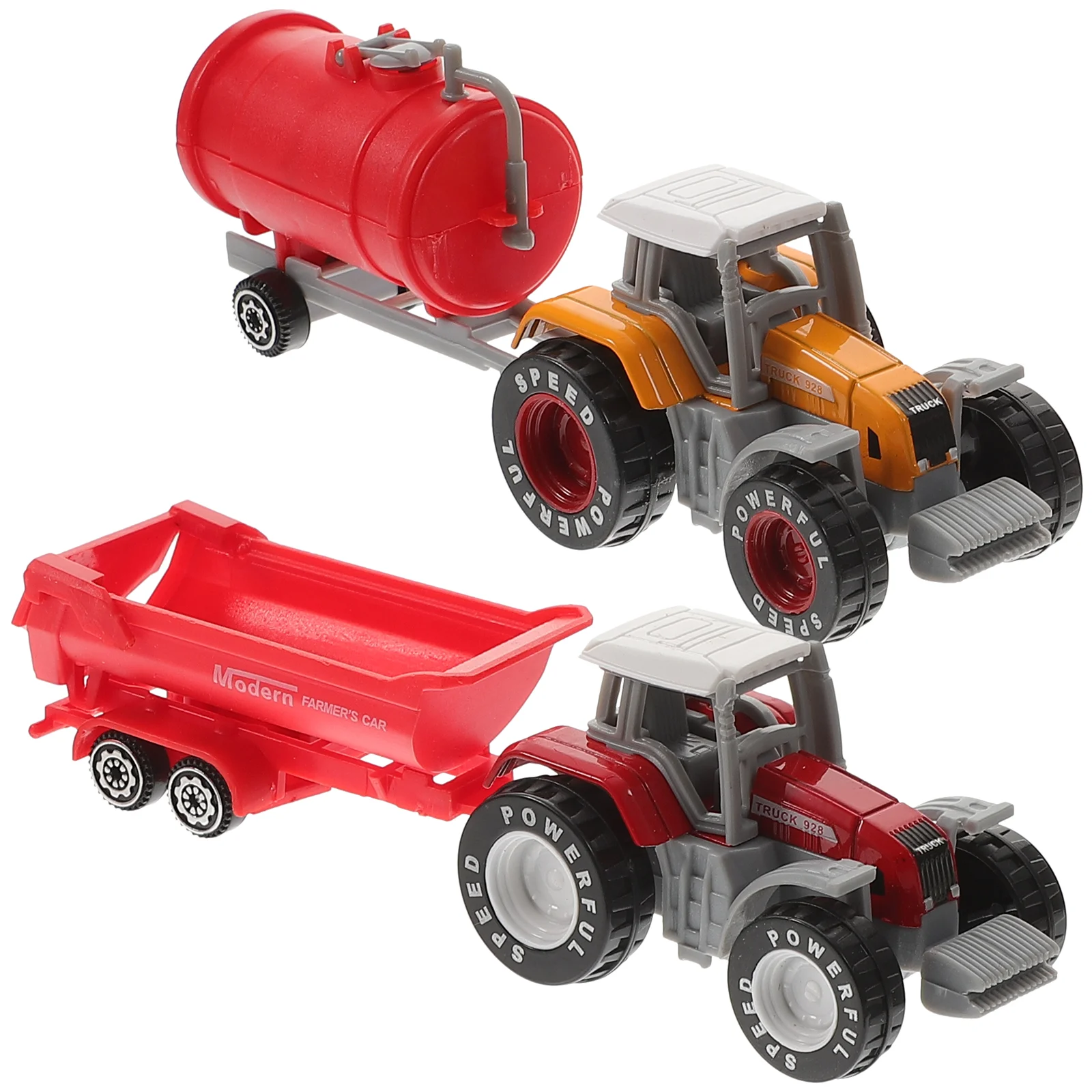 

2 Pcs Farm Cart Toy Plastic Truck Kids Tractor Model Engineering Toys Construction Baby