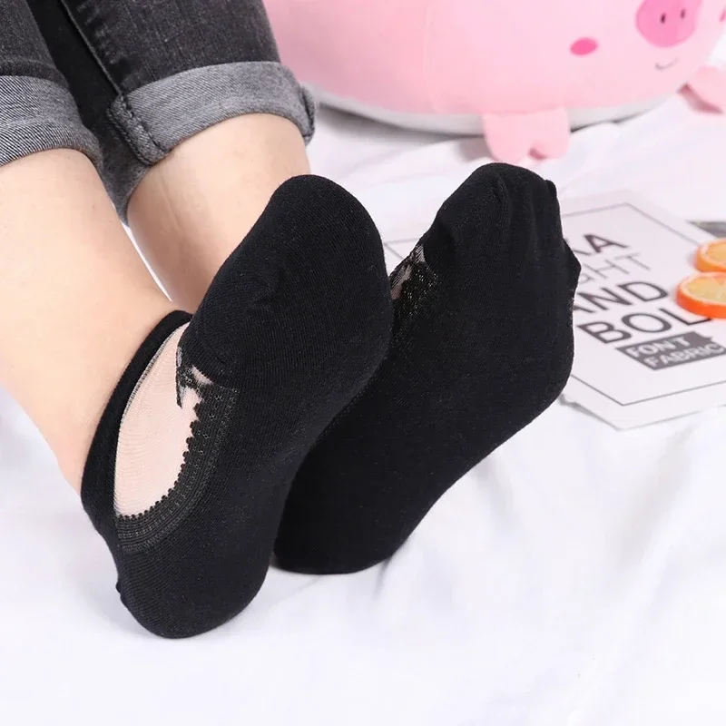 Sexy Lace Mesh Fishnet Socks Mixed Fiber Transparent Stretch Elasticity Ankle Net Yarn Thin Women Cool Socks 1pair=2pcs 2023