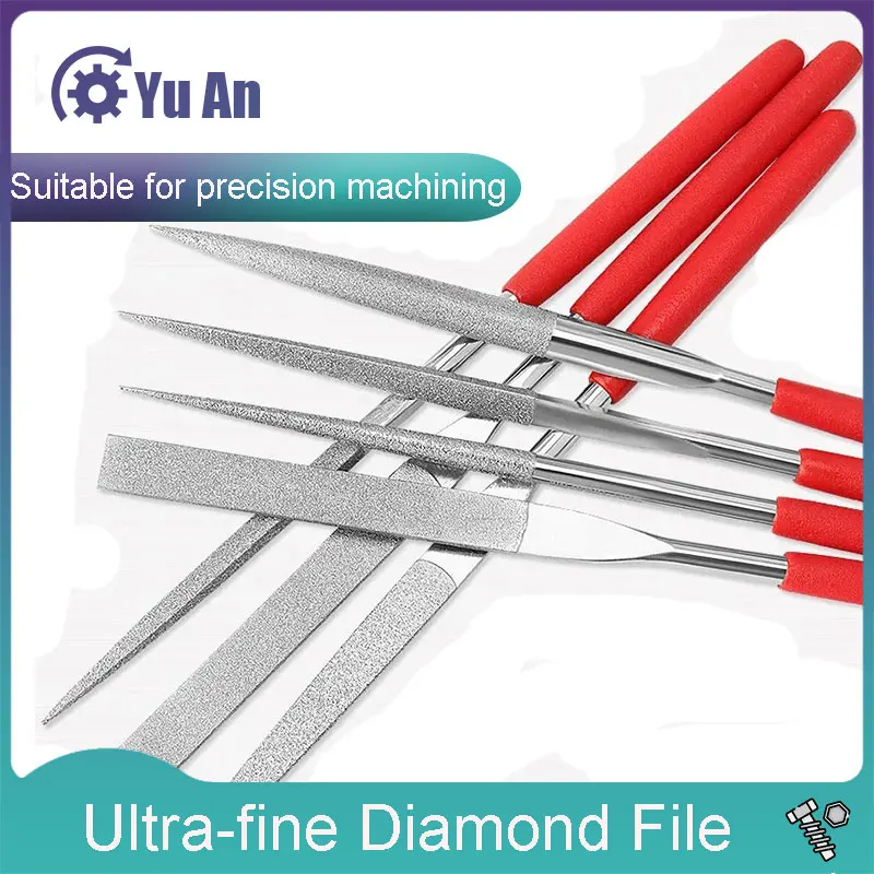 Ultra-fine Diamond File - 600 Mesh Mixed 400 Mesh Metal Polishing Alloy Small Flat Sand File for Precision Work