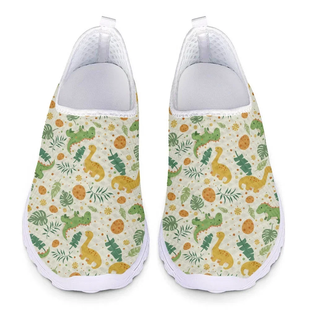 Women Mesh Slip On Shoes Breathable Sport Sneaker For Cute Cartoon Animal Print Girl Walking Shoes