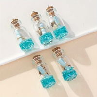 6pcs Drift Glass Bottle Charms Wish Bottle Pendants For Jewelry Making DIY Handmade Necklace Earrings Key Chain Accessories