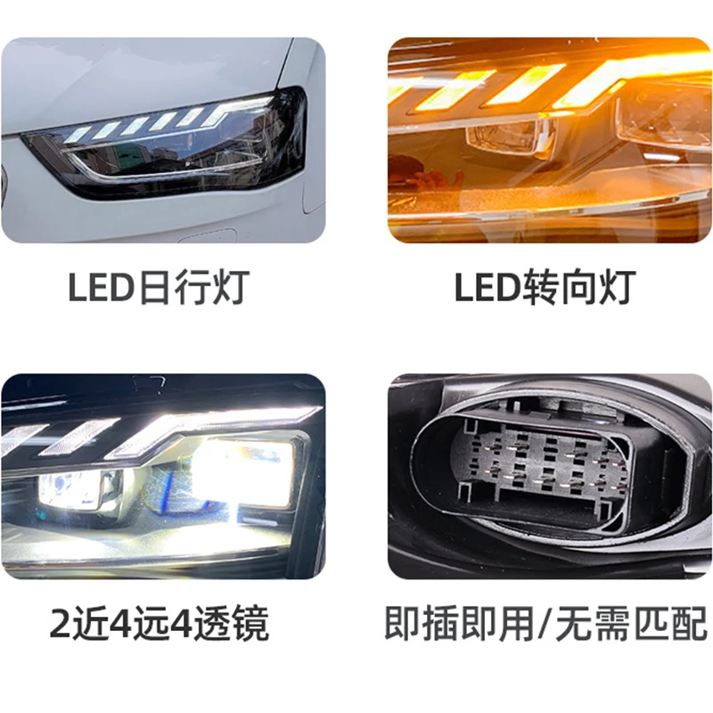 Accessories Head Lamp for Audi A4 2013-2016 A4L B8 LED Headlights Projector Lens DRL Front Signal Light Automotive