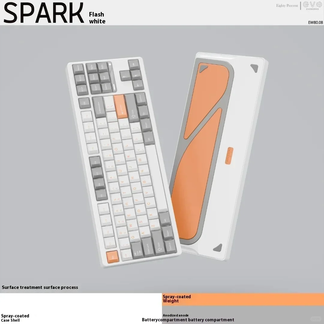 EvoWorks EVO80 Mechanische toetsenborden Aluminium QMK/VIA Hot Swap Tri Mode Draadloos Bluetooth Aangepast gamingtoetsenbord PC Geschenken