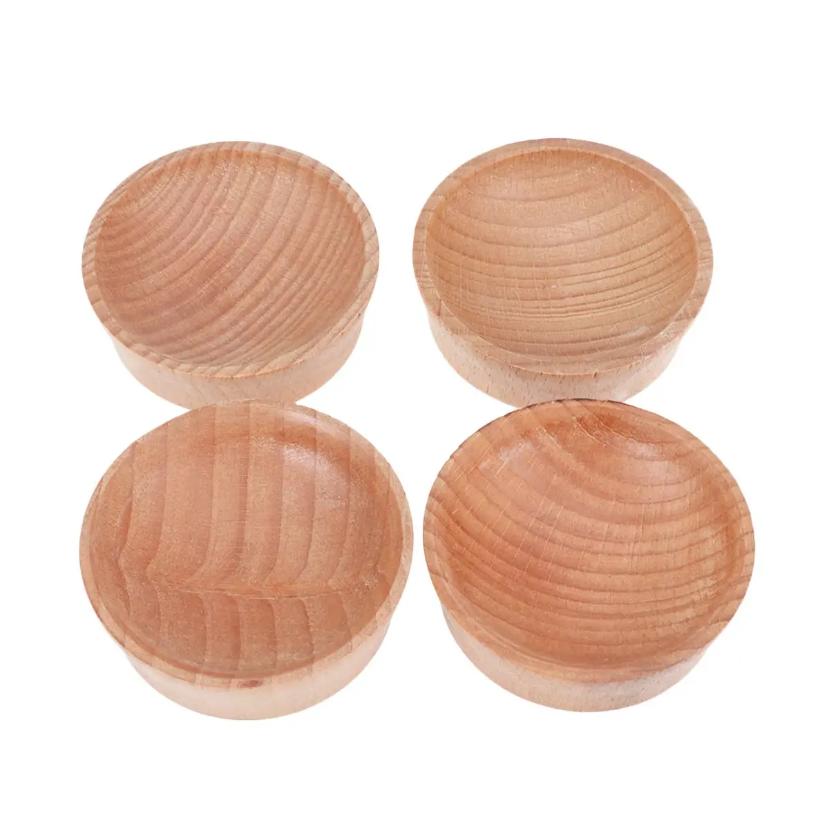 

4 PCS Soy Sauce Dish Dip Dipping Plates Seasonings Condiment Bowls Wooden Vinegar