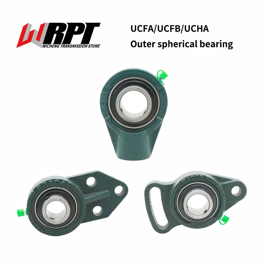 1/2/4PCS Outer Spherical Bearing With Seat UCFA/UCFB/UCHA201 202 203 204 205 206 207 208 209 210