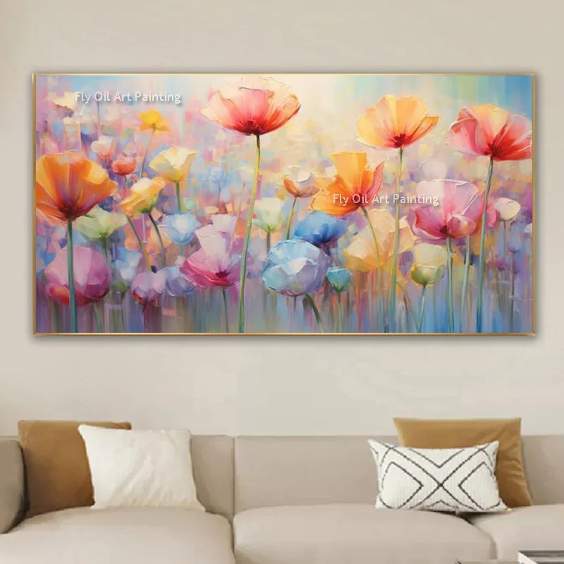 Special Design Forest Oil Painting Coloful Landscape Canvas Wall Art Handpainted Colorful Flowers Abstract Artwork For Decor