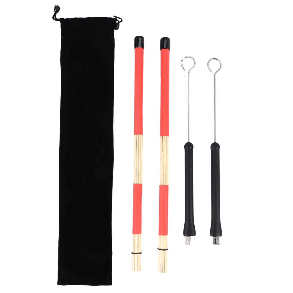 

1 Pair Drum Brushes Retractable Wire Brushes Drums Drum Sticks Brush + 1 Pair Rods Drum Brushes Sticks Drum Stick Set