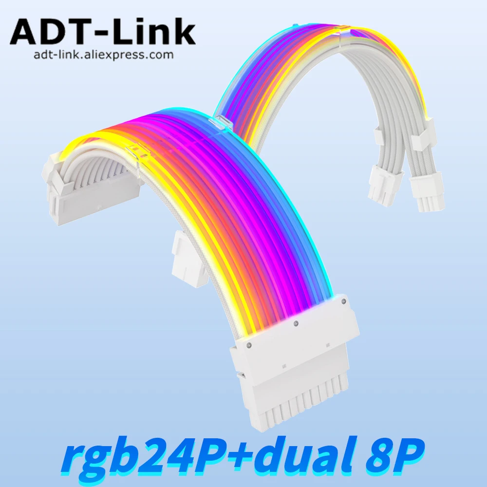 

Argb Glowing Line 24p+video Card Dual 8p Row Synchronized Neon Color Cable Adapter Set Aluminum Foil Bright Braid Process