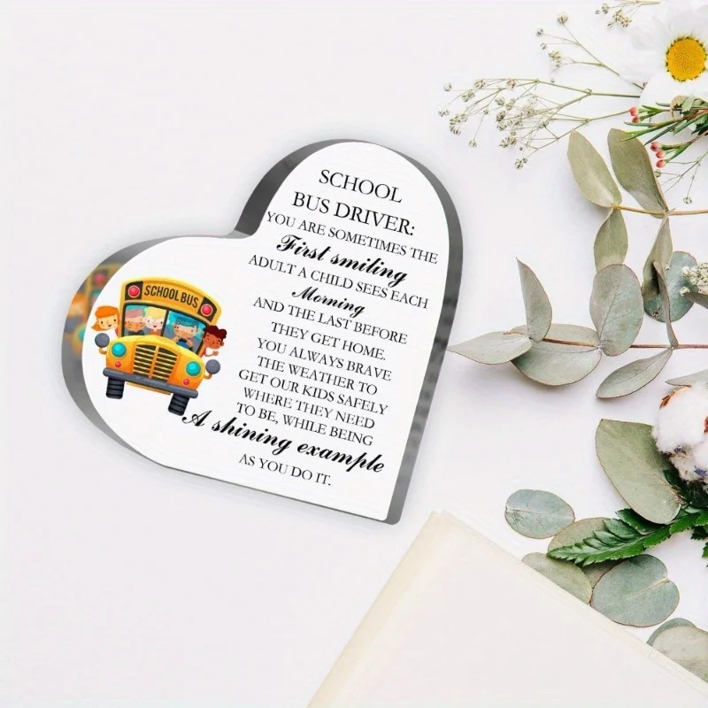 Acrylic School Bus Driver Appreciation Plaque – Personalized Thank You Gift for Drivers