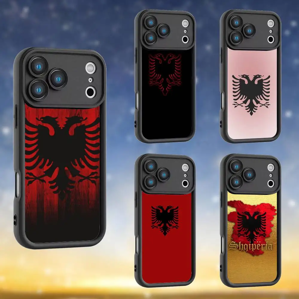

Albania Albanians Flag Phone Case For iPhone 17,16,15,14,13,12,Pro,Max,Plus,E,SE4,Air, emery Black Full Coverage TPU