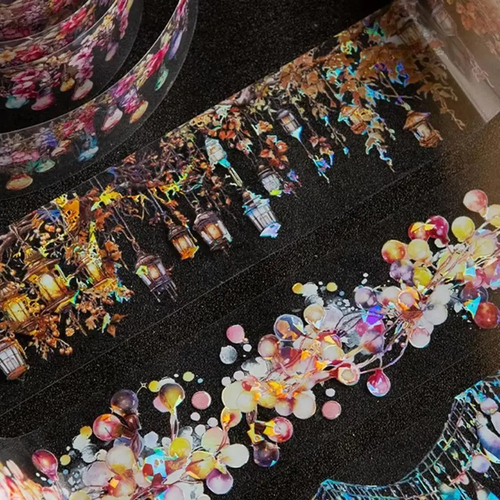 Mr. Paper 6Style Lighting Theme Shell Light Tape PET 40mm*2m Handbook Notebook Decoration DIY Tape Stickers for DIY Phone Case