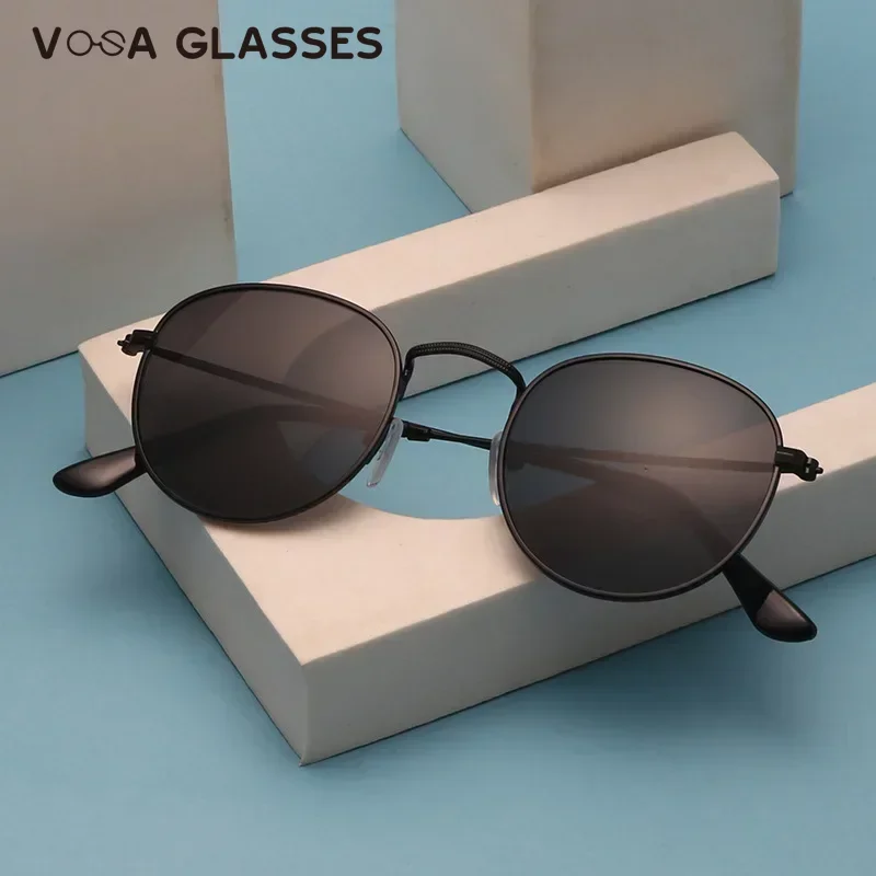 Classic Round Sunglasses Woman Fashion Brand Designer Metal Mirror Sun Glasses Retro Small Frame Oval Lunette Soleil Femme