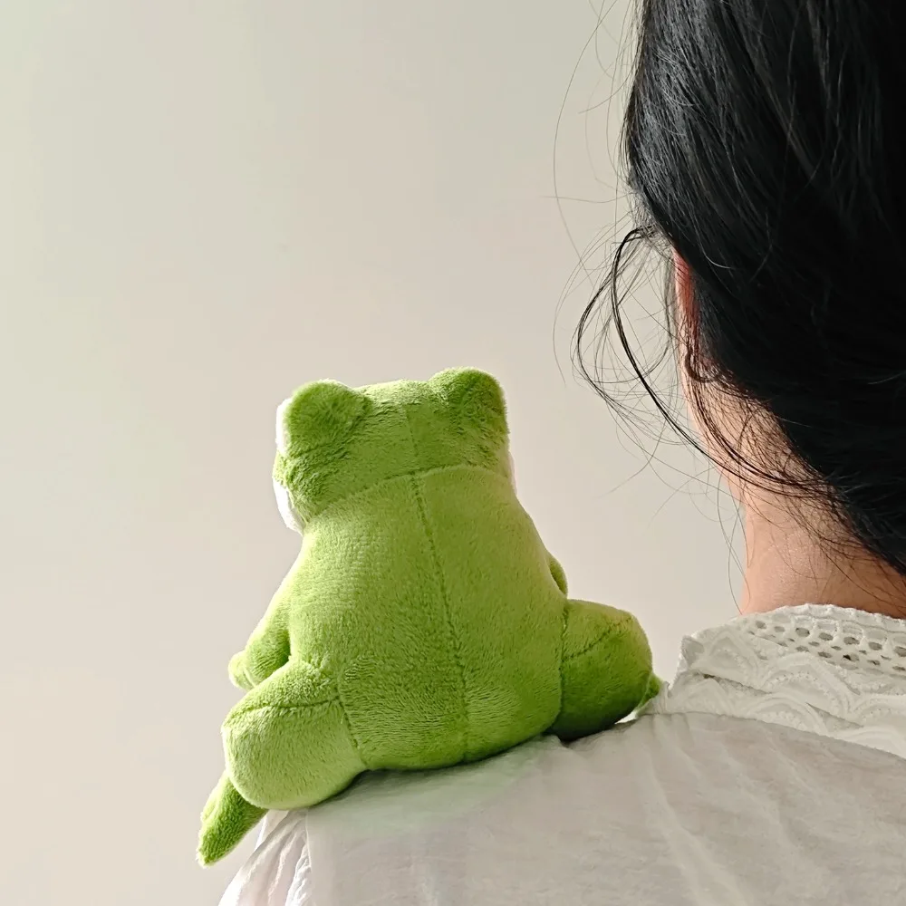 الضفدع المغناطيسي الأخضر محشوة الحيوان أفخم الكتف ألعاب بلوشي Kawaii الضفدع حفلة ديكور الموضة اليومية بنين بنات هدايا عيد الميلاد
