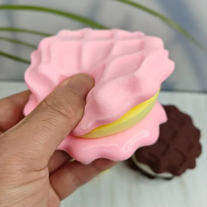 Brinquedo sensorial de subida lenta de bolo de camada de waffle simulado mole - alívio do estresse para ansiedade TDAH autismo, presente para crianças e adultos