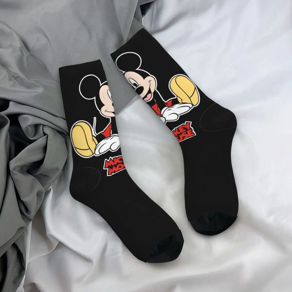 Disney Mickey Mouse Merchandise Socks Sweat Absorbing Graphic Crew Socks Cotton for Unisex Birthday Present