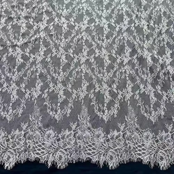 3meter price bridal chantilly lace fabric Off white lingerie lace Two lashes lace fabric material in stock 2025 Designs new