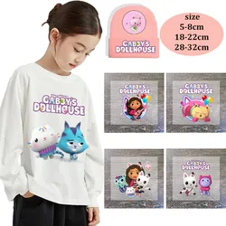Gabby Dollhouse Iron on Patches for Clothing Anime Cartoon Hoodie Hat T-shirt Heat Transfer Patch Clothes Custom Vinyl Sticker